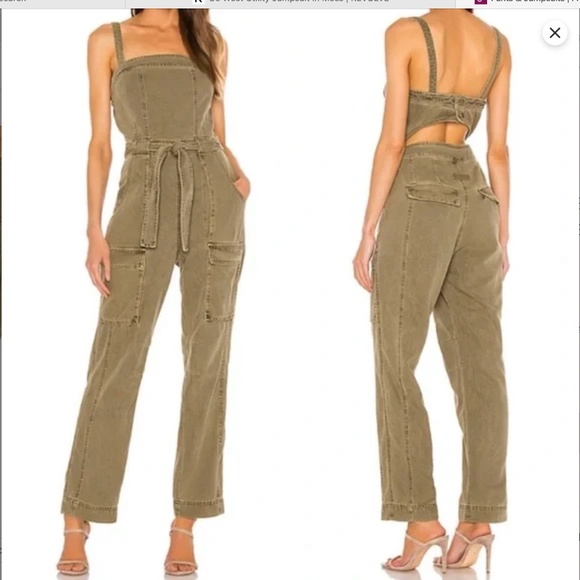 Free People Pants - FREE PEOPLE  Go West Utility Jumpsuit iOveralls n Moss Green Size S Revolve